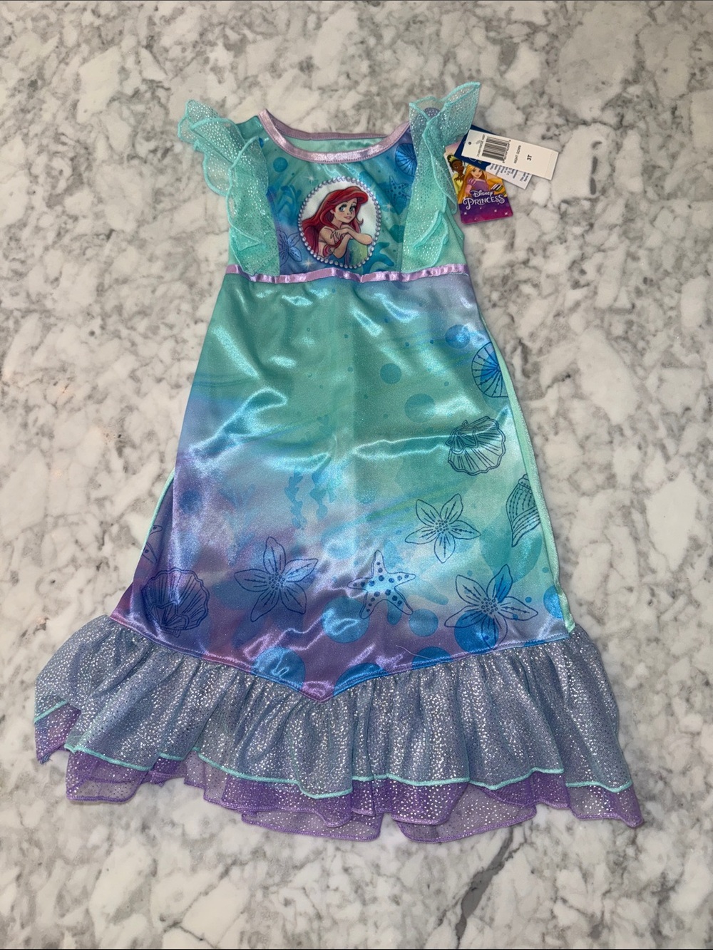 Disney Ariel Inspired Aqua, Purple & Teal Girls' Mermaid Costume Dress 3T